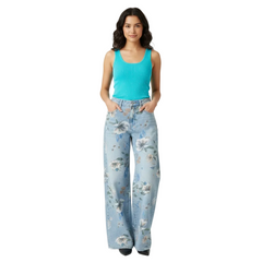 Jeans Wide-Leg a Fantasia Floreale – Fresh & Chic