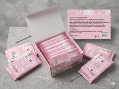 Salviette Struccanti e Rinfrescanti (yara-rosa)Con Aloe Vera e Menta da borsa e da viaggio