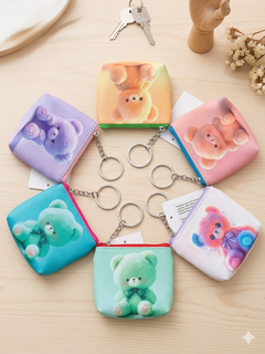 Mini Portamonete Teddy Kawaii - Borsellino con Portachiavi