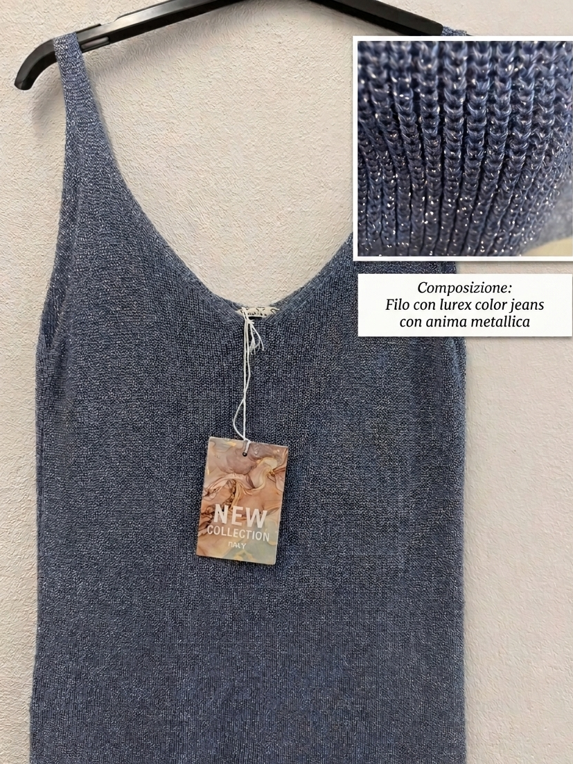 Canotta in Viscosa Lurex Taglia Unica