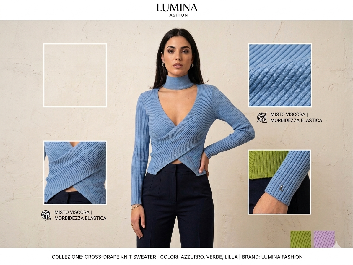 Cross-Drape Knit Sweater – Lumina Fashion