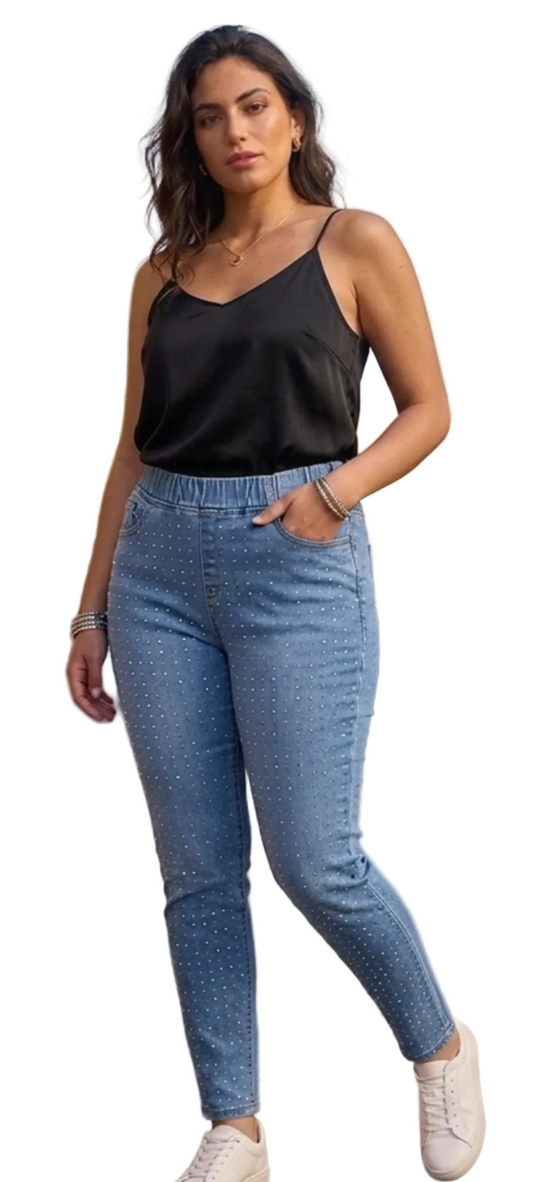 Jeans Ilda Elasticizzato con Borchiette