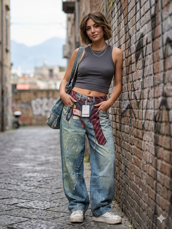 Jeans Cravatta Ballon
