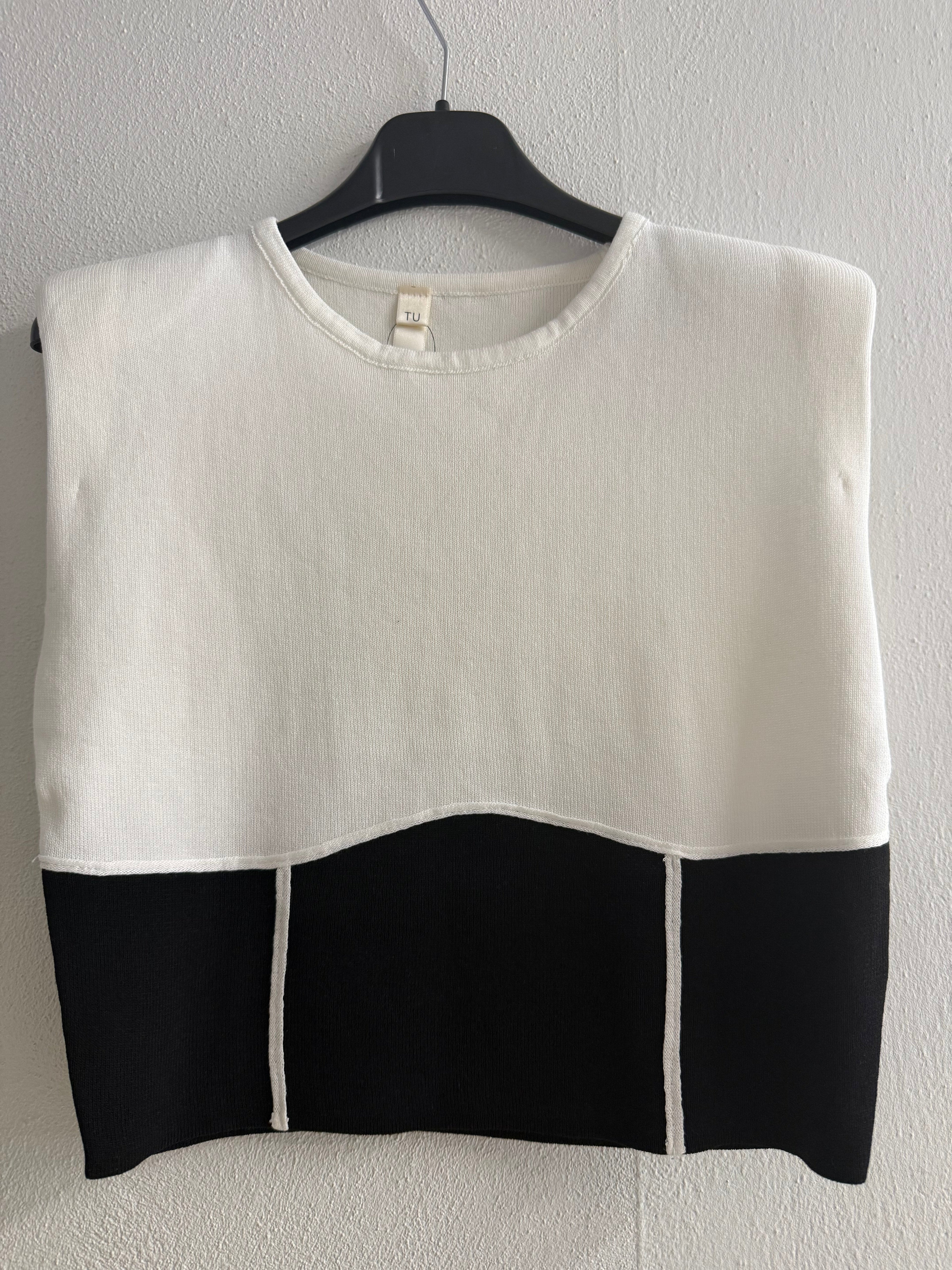 Top Bicolor Bianco e Nero