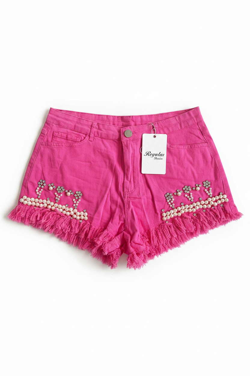 Shorts Rosa con Perle — Studio